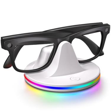 Imagem de Gaekol Estação de carregamento de flash RGB para óculos Meta Ray-Ban Wayfarer/Skyler/Headliner/Meta HSTN Oakley LED Indicador Branco Base de carregamento compatível com óculos Ray-Ban Meta Smart