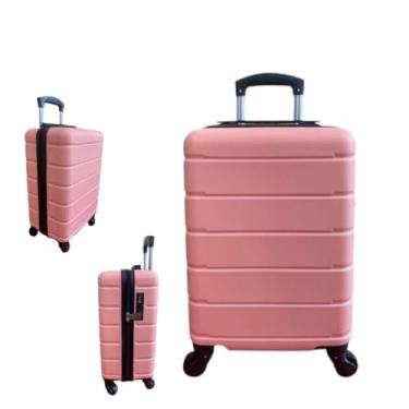 Imagem de Mala de Viagem com Rodinhas 360° Rígida com Cadeado – Tamanhos PP a G – Bagagem Resistente para Viagem(ROSA (P) - 323)