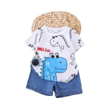 Imagem de Conjunto De Verão De 2 Peças Com Estampa De Dinossauro Para Bebês, Con