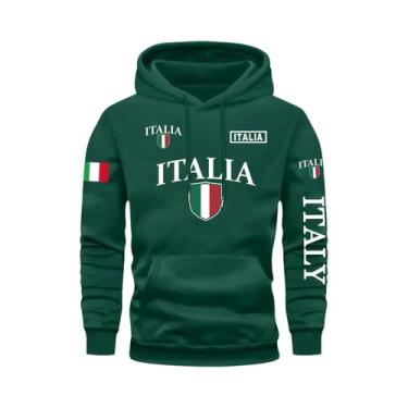 Imagem de Moletom Masculino Cinza Com Estampa Da Bandeira Da Itália E Letra ITAL