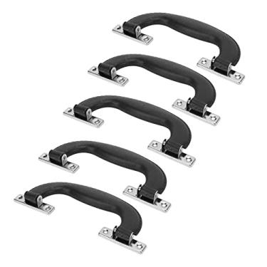 Imagem de Generic 5 Peças Alças de Bagagem de Plástico Estilo Vintage Alça de Mala Resistente Design Ergonômico Ampla Aplicação para Casos, Caixas de Ferramentas, Armários (Preto)