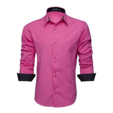 Imagem de Camisa Social Masculina Manga Longa Lisa Slim - LORD FINESSE OUTLET, R