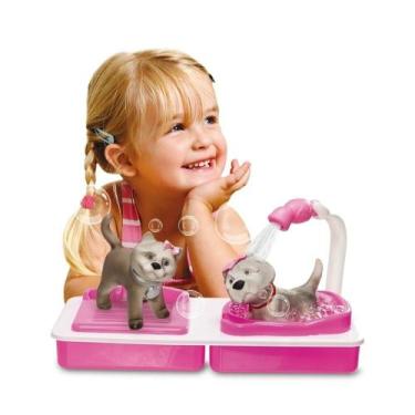Imagem de Brinquedo Pet Shop Infantil Hora Do Banho Gatinho - Anjo Brinquedos