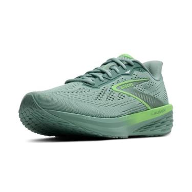 Imagem de Brooks Tênis de corrida masculino Launch 12 Neutral, Cinza névoa/verde, 47