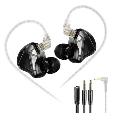 Imagem de KZ Axas Gaming Earbuds Wired para PS4 PC Xbox PS5, isolamento de ruído IEM para jogos com baixa latência, fones de ouvido de ajuste confortável para laptop, consoles e celulares (preto, Nomic)
