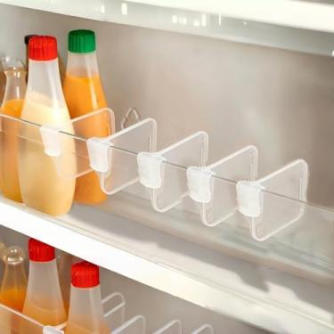 Imagem de Divisor de porta de geladeira multifuncional, placa divisória grossa transparente para garrafas e condimentos, gerenciamento de espaço de prateleira, 5 peças