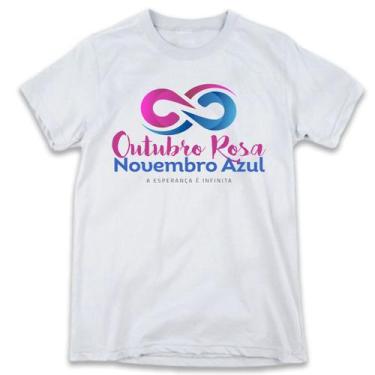 Imagem de 1 Camiseta Outubro Rosa Novembro Azul Infinito Campanha - W3Artestampa