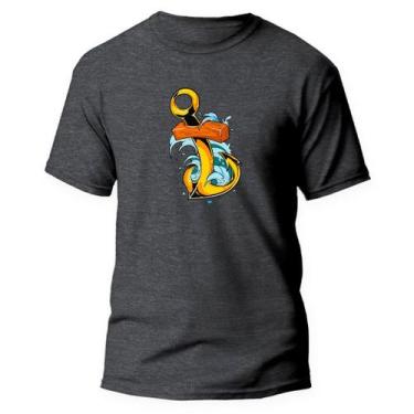 Imagem de Camiseta Algodão Premium Estampa Digital Âncora Gold Mar - Pavesi, Gra