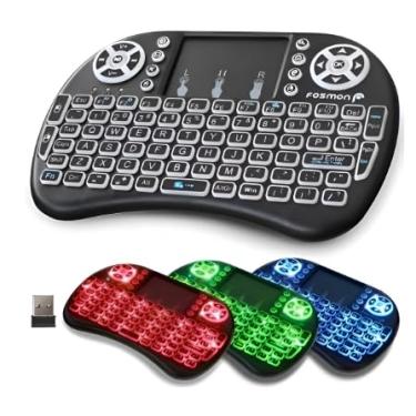 Imagem de Mini Teclado Universal Sem Fio com Retroiluminação LED, Controle Remoto para Smart TV, PC, TV Box, Preto