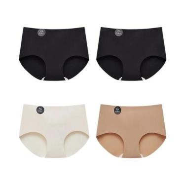 Imagem de Conjunto De 4 Calcinhas De Seda Sem Costura Para Mulheres Confortáveis