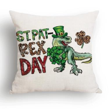 Imagem de Capa de travesseiro de Dia de São Patrício 45,7 x 45,7 cm – Gnome Shamrock Sunshine Let The Shenanigans Begin Home Decor Fronha para sala de estar, quarto, sofá, decoração do dia de São Patrício
