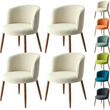 Imagem de Cadeira De Jantar Com Encosto Baixo, Capa Semi-Circular Curvada, Protetor De Cadeira Extensível Para Casa, Hotel, Escritório, Café