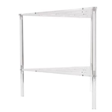 Imagem de Aramox Caddie de Chuveiro de Canto Acrílico, Organizador de Chuveiro de 2 Camadas Com Prateleira de Armazenamento, para Banheiro, Banheira, Cozinha, Sala de Estar, Quarto,