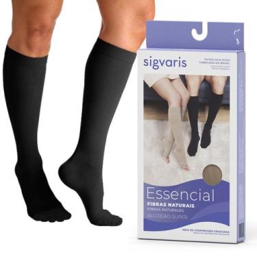 Imagem de Meia Sigvaris 3/4 Comfort Premium 20-30mmHg Pé Fechada Preta, G2