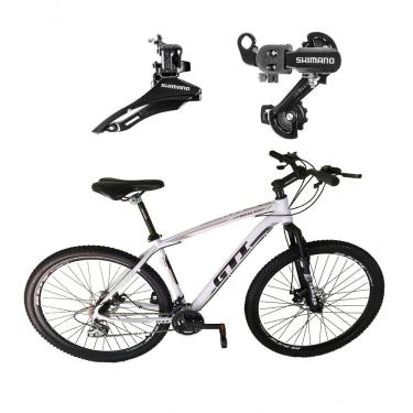 Imagem de Bicicleta Aro 29 Gti Roma 21v Freio Disco Câmbios Shimano Garfo Suspensão - Branco Tam.15