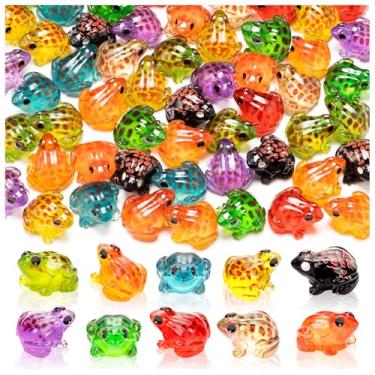 Imagem de LSGYPAQ Miniatura de sapo de resina luminosa, 120 peças, 10 cores, sapos minúsculos que brilham no escuro para musgo, paisagem, jardim, casa de bonecas, faça você mesmo, terrário, artesanato