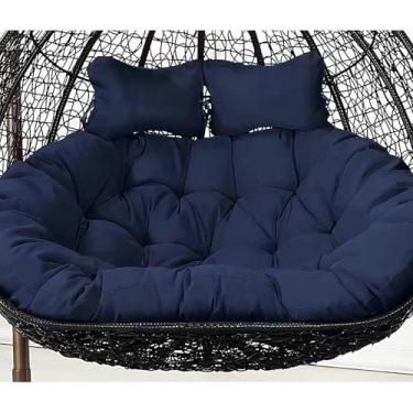 Imagem de Almofada de substituição para cadeira de balanço dupla, cadeira suspensa de vime para pátio externo (somente almofada) (150 * 110 cm/59 * 43 pol.)