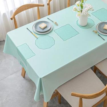 Imagem de Toalha de mesa de PVC toalha de mesa de centro retangular toalha de mesa de jantar toalha de mesa (B, 90 x 90 cm)