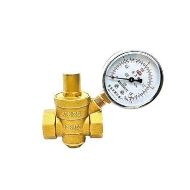 Imagem de Válvula de manutenção redutora de pressão de água de latão 1/5.1 cm 3/10.2 cm DN15/DN20/DN25/DN32 Medidor de válvula ajustável regulador (1/5.1 cm, válvula sem calibre)