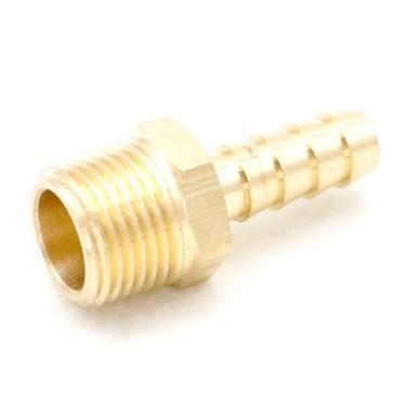 Imagem de Adaptador de conector de encaixe de combustível de latão NPT macho x 5/40.6 cm Mangueira de cauda de farpa