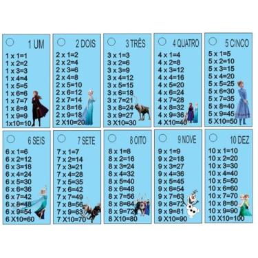 Imagem de Kit com 10 Chaveiros de Tabuada com personagens Frozen - Poliesel