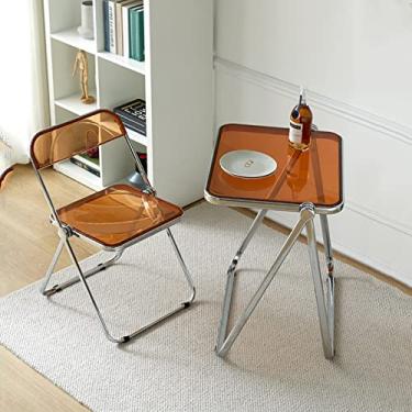 Imagem de ZXLPHA Cadeiras dobráveis – Conjunto de mesa de sala de jantar minimalista para mesa de cartão de cozinha, assentos de cadeira – Bandejas dobráveis para jantar de TV, fácil de dobrar, economize espaço