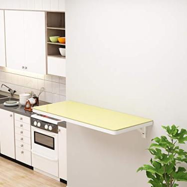 Imagem de Mesa flutuante montada na parede, mesa dobrável para computador, mesa de jantar multifuncional, design de vidro temperado, para bancada de trabalho, cozinha, escritório em casa, 2 cores, com