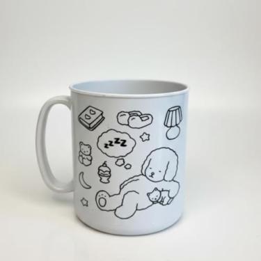 Imagem de Kit 50 Caneca plástica Infantil para colorir com desenho para pintar ursinho cachorro Festas Eventos aniversário