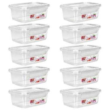 Imagem de Kit 10 Potes Marmita 750ml Travas Freezer Microondas