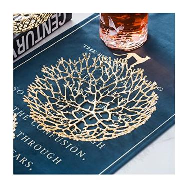 Imagem de /Tigela moderna de cobre puro vazado luxuoso prato de frutas criativo sala de estar leve decoração de mesa de casa de luxo prato de frutas tigela de frutas para bandeja de balcão de cozinha (uma cor