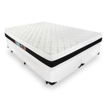 Imagem de Cama Box Queen + Colchão De Espuma D45 - Castor - Black White Double F