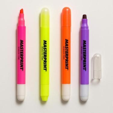 Imagem de KIT Marca Texto Gel Neon 4 Cores AM/ LAR/ RSA/ RXO MP 613 - Masterprin