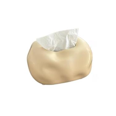 Imagem de Caixa de toalhas Caixa de lenços papel cerâmica criativa, decoração para casa, hotel, enfeites, guardanapo, dispensador facial Organizador para Home(Beige)
