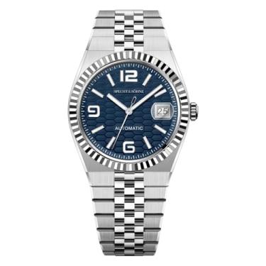Imagem de Relógios de pulso masculinos Specht & Söhne 37 mm, aço inoxidável, automático, japonês, Miyota 8215, movimento cristal de safira, à prova d'água, Azul, Casual e moderno