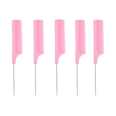 Imagem de Pente Profissional De Aço Inoxidável Com Dentes Finos Para Corte E Est