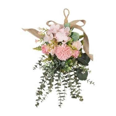 Imagem de Vaveren Guirlanda floral com luzes decorativas, formato de lágrima, ideal para festas, cafés, quintais, apartamentos e feriados, Rosa