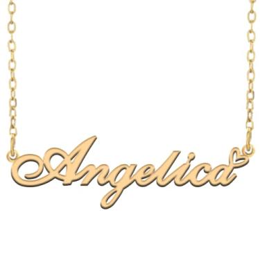 Imagem de A168A Colar de nome personalizado personalizado personalizado colar de nome banhado para mãe filha amizade feminino dia dos namorados aniversário de Natal ano novo, Metal, Sem pedras preciosas