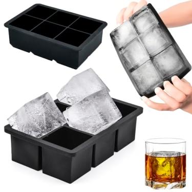 Imagem de Forma De Gelo Max Em Silicone Bandeja de 6 Cubos Molde Grande Bebidas Whisky Drinks