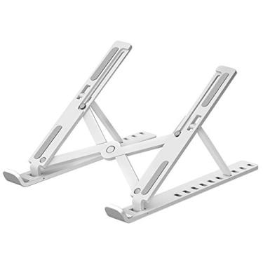 Imagem de Suporte para laptop Zwbfu ultrafino suporte para notebook com altura ajustável de 10 níveis, suporte dobrável para computador de mesa, compatível com laptop, tablet, PC