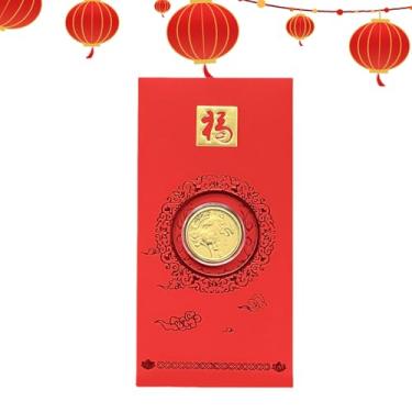 Imagem de Envelopes chineses vermelhos | Moeda de bênção da sorte 2026, envelopes de ano novo chinês de cavalo, para dinheiro, menino, menina, idoso, família, amigo, aniversário, festival de inverno