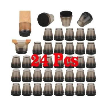 Imagem de Protetores De Piso Para Pernas De Cadeira Em Silicone Transparente 24 