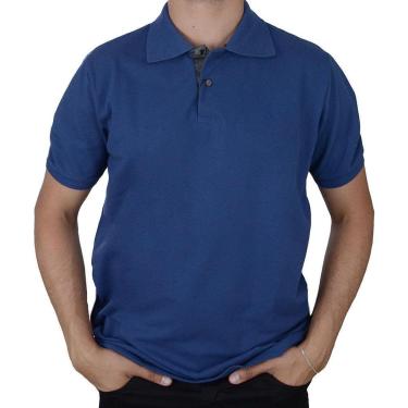 Imagem de Camisa Polo Masculina MC Ogochi E ssencial Slim Azul - 0075-Masculino