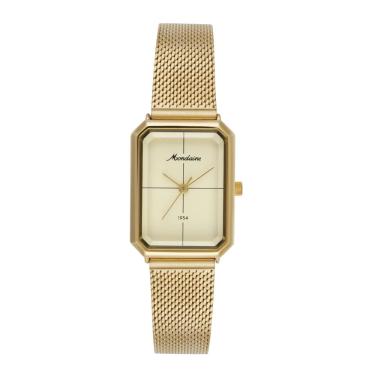Imagem de Relogio Mondaine Feminino Ref: 32939lpmvde1 Retangular Mesh Dourado 1954
