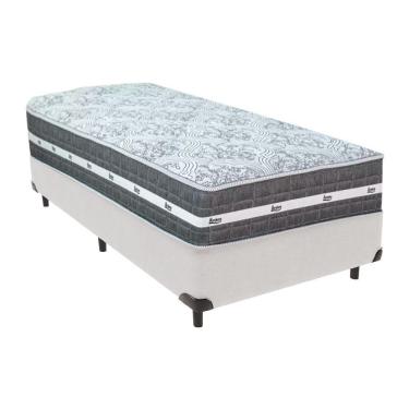 Imagem de Cama Box Branco E Colchão Black Graphite Molas Ensacadas Solteiro 88x188x32 Anjos