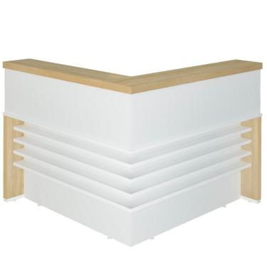Imagem de Balcão Para Recepção Escritório Office Atria Executiva 147X147Cm A02 Carvalho Branco