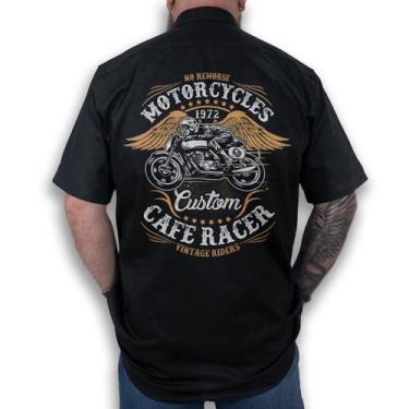 Imagem de Camisa Workshirt Preta Mecânico Motorcycles Cafe Racer Vintage Riders 