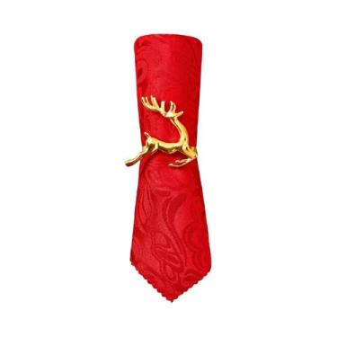 Imagem de Anéis De Guardanapo De Chifre De Veado Prateado, Fivela De Rena De Nat