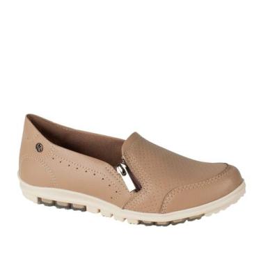 Imagem de Tênis Feminino com Zíper Calce Fácil Kolosh C0529A - Capuccino - 36, C