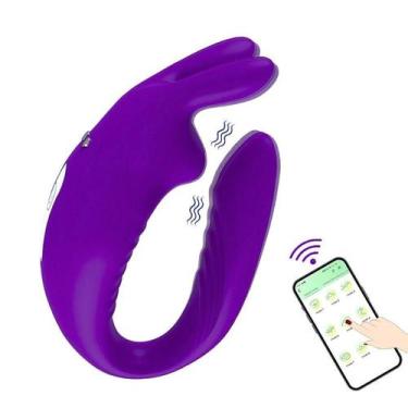 Imagem de Vibrador de Casal com App de Celular Hera Roxo Silicone