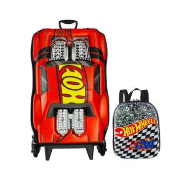 Imagem de Kit Mochila Hot Wheels De Rodas 3D Night Shifter E Lancheira - Diploma